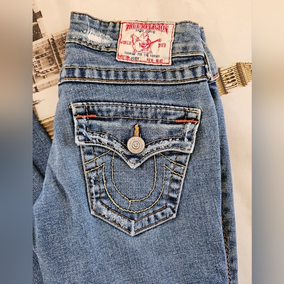 True Religion joey boot cut Denim Jeans light Wash women's size 25x29 - Picture 3 of 10
